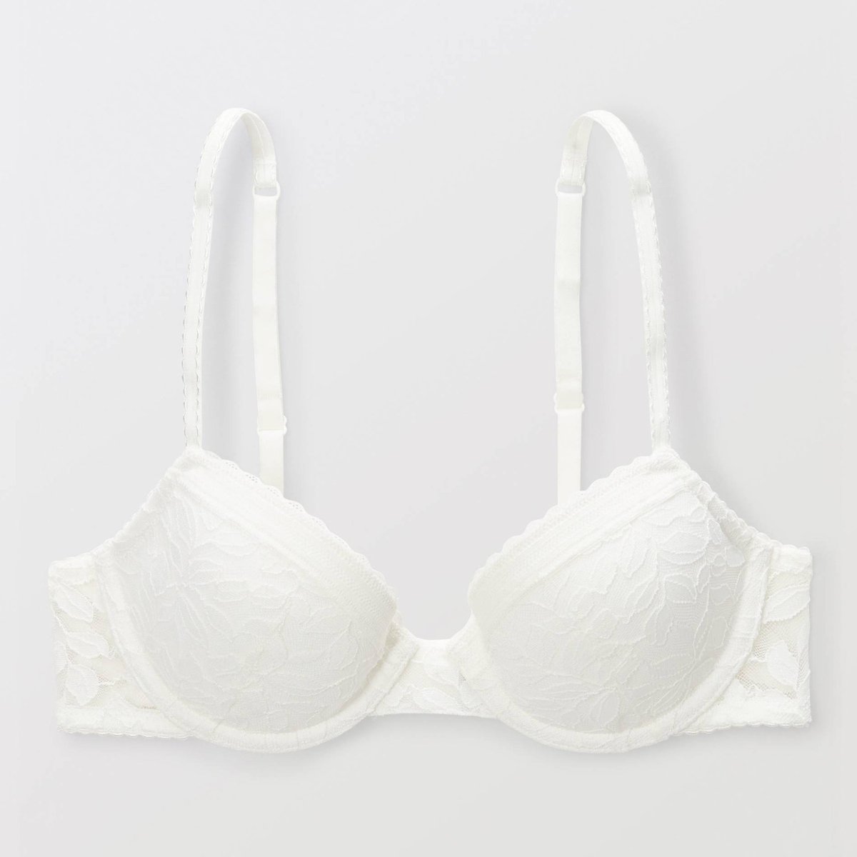 Soutien-gorge corbeille paddé PAULETTE en dentelle ecru, MONOPRIX