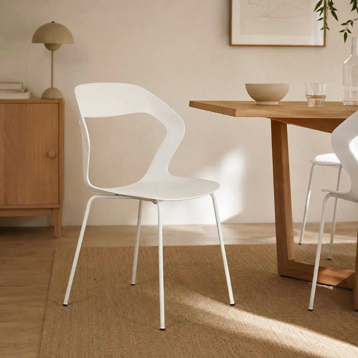 Chaise design en polypropylène (lot de 2) ALBA blanc, PIER IMPORT