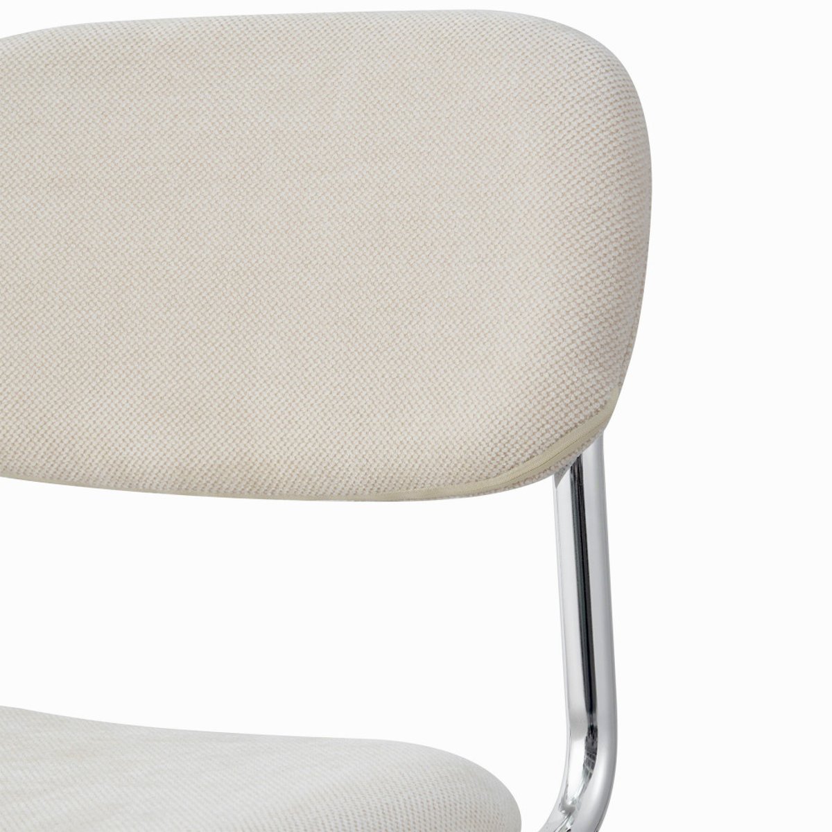 Lot de 2 tabourets de bar en tissu pieds chrome H65cm - MARCEL beige, DRAWER