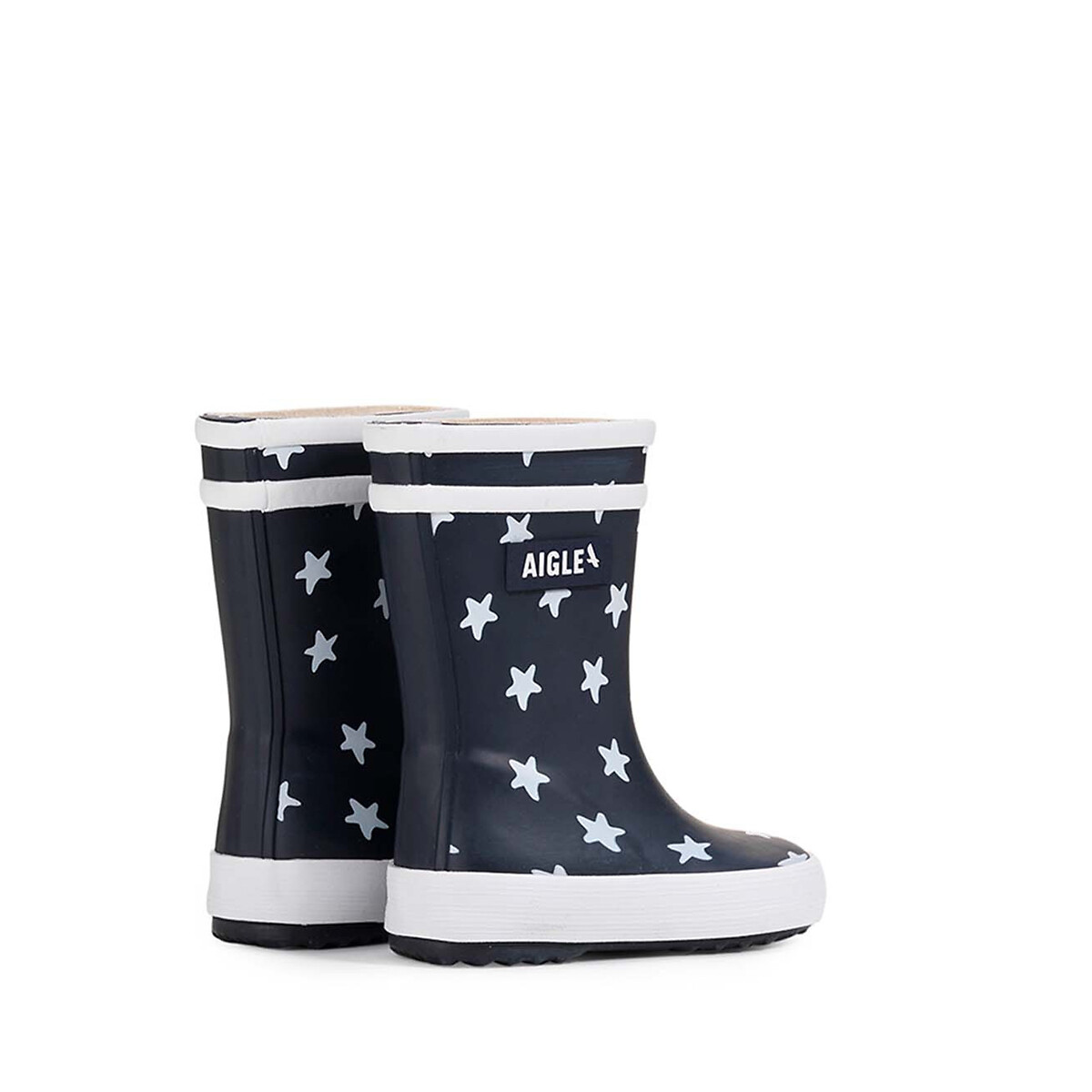 BabyFlac Play2 regenlaarsjes sterrenprint op marine fond, AIGLE
