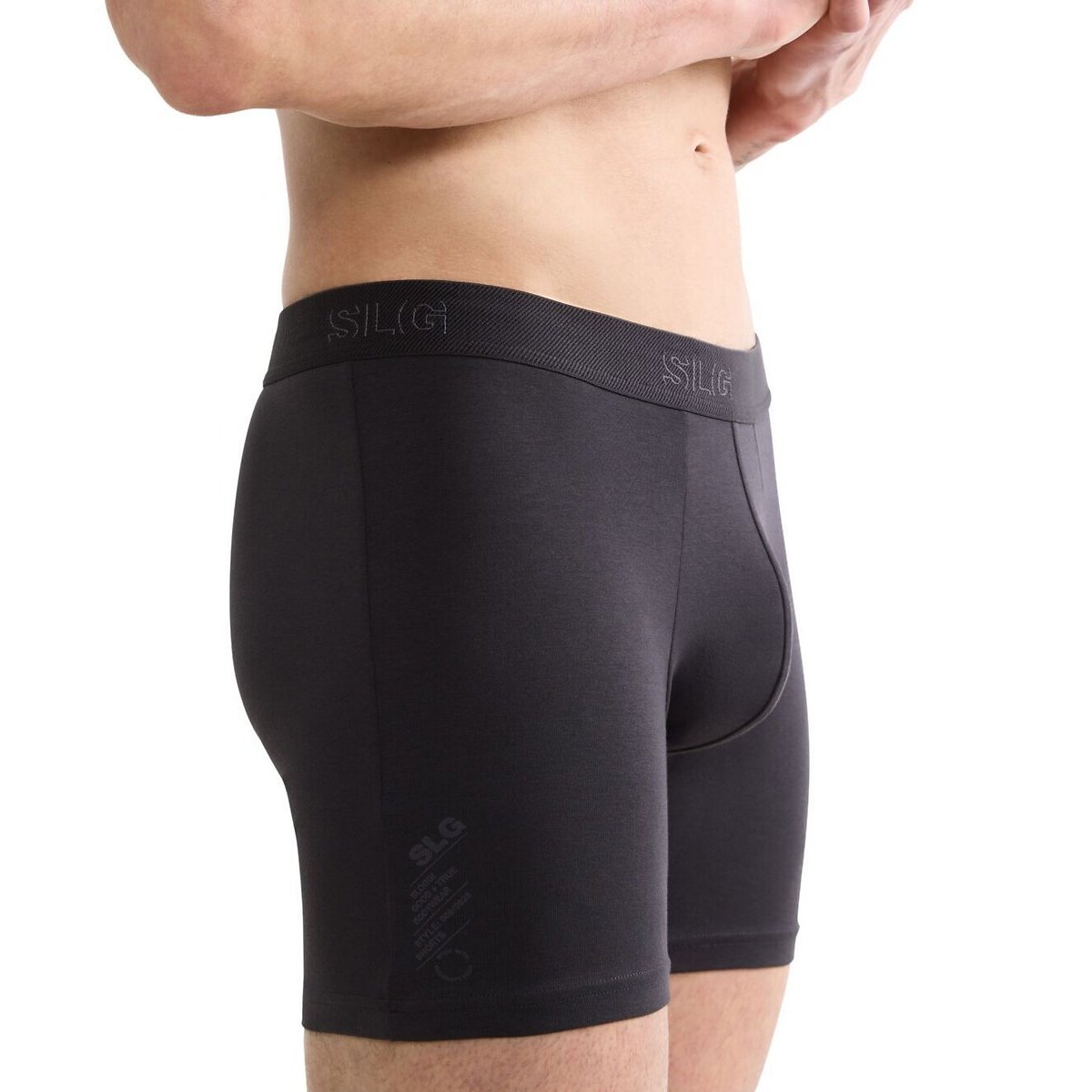 Set di 2 boxer lunghi a tinta unita marine + grigio, SLOGGI