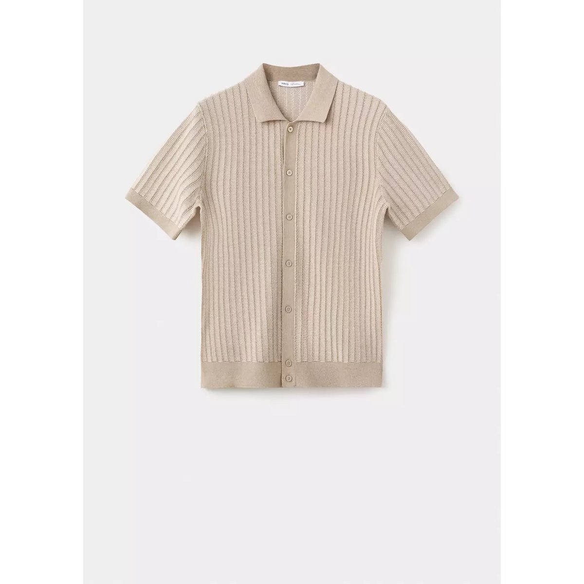 Chemise 100 % structure en maille sable, MANGO MAN