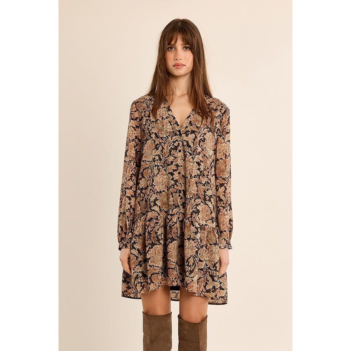 Robe courte imprimée imprimé multicolore, MOLLY BRACKEN