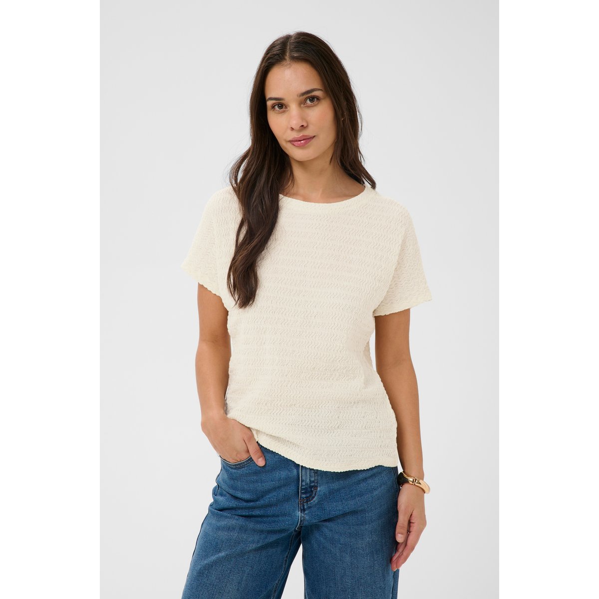 T-shirt à manches courtes blanc chalk, KAFFE