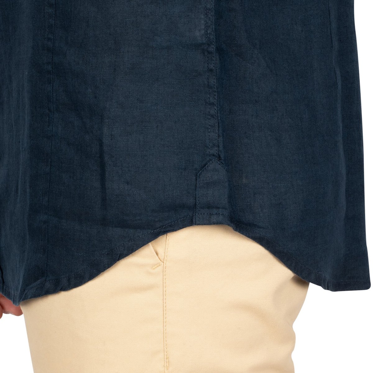 Chemise en lin manches courtes navy, SHILTON