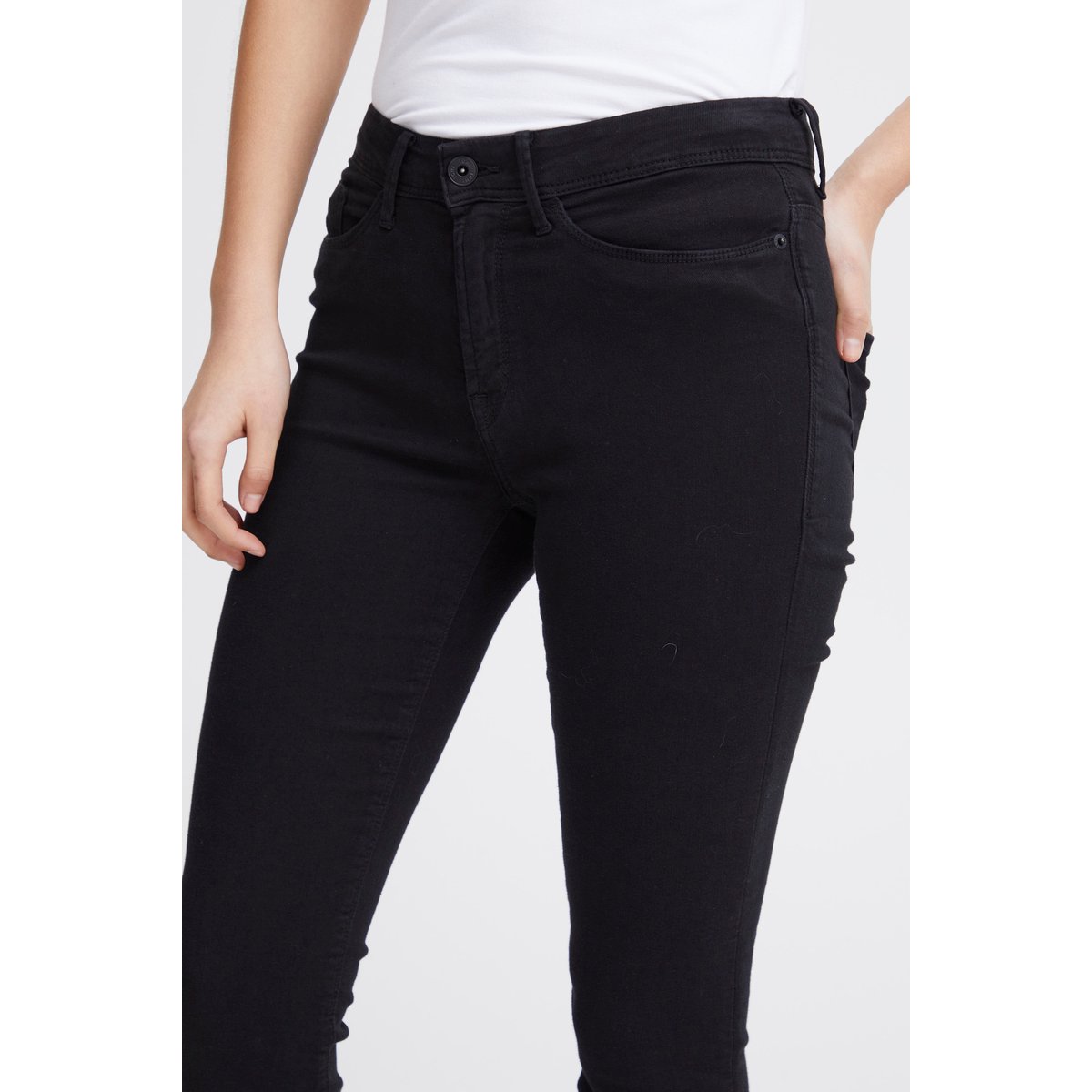 Jeans coupe skinny, taille mi-haute noir, ICHI