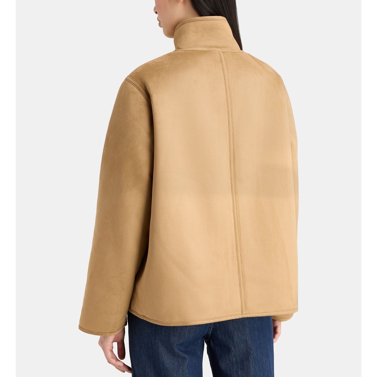 Veste droite oumra effet daim et sherpa camel et écru, JODHPUR