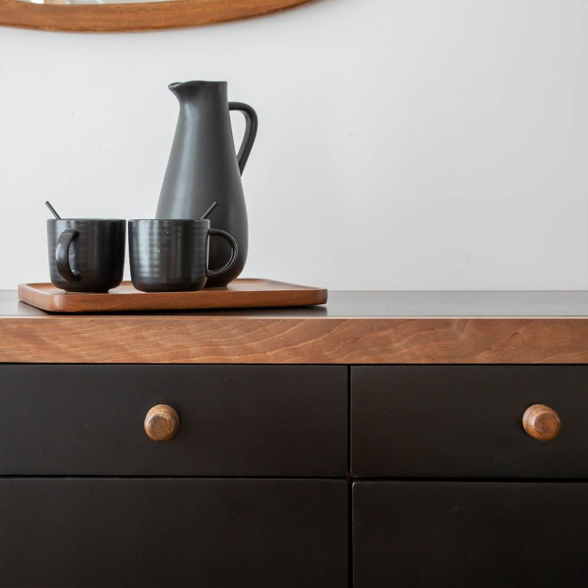 Buffet en bois de manguier ROMY noir, MADE IN MEUBLES 