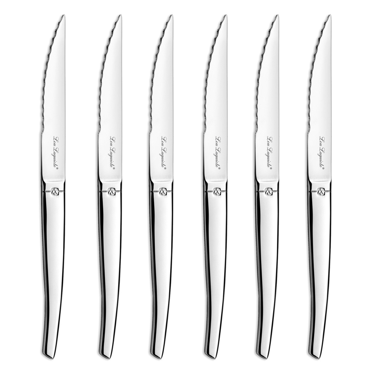 Coffret 6 couteaux steak - JET argent, LOU LAGUIOLE