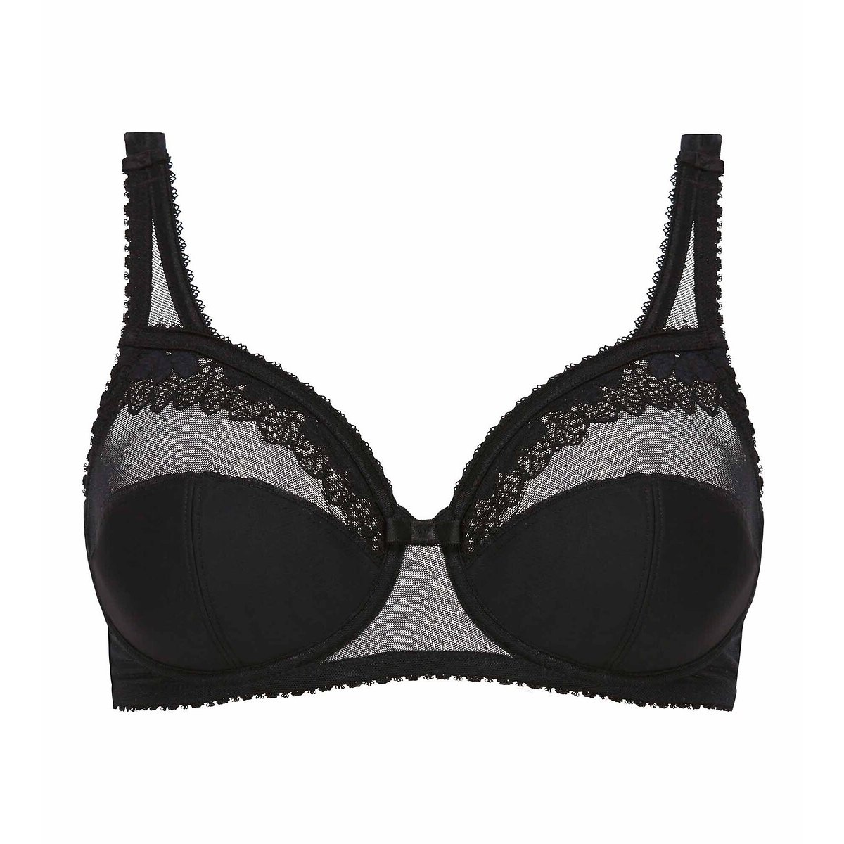 Soutien-gorge emboitant micro Cœur croisé féminin noir, PLAYTEX