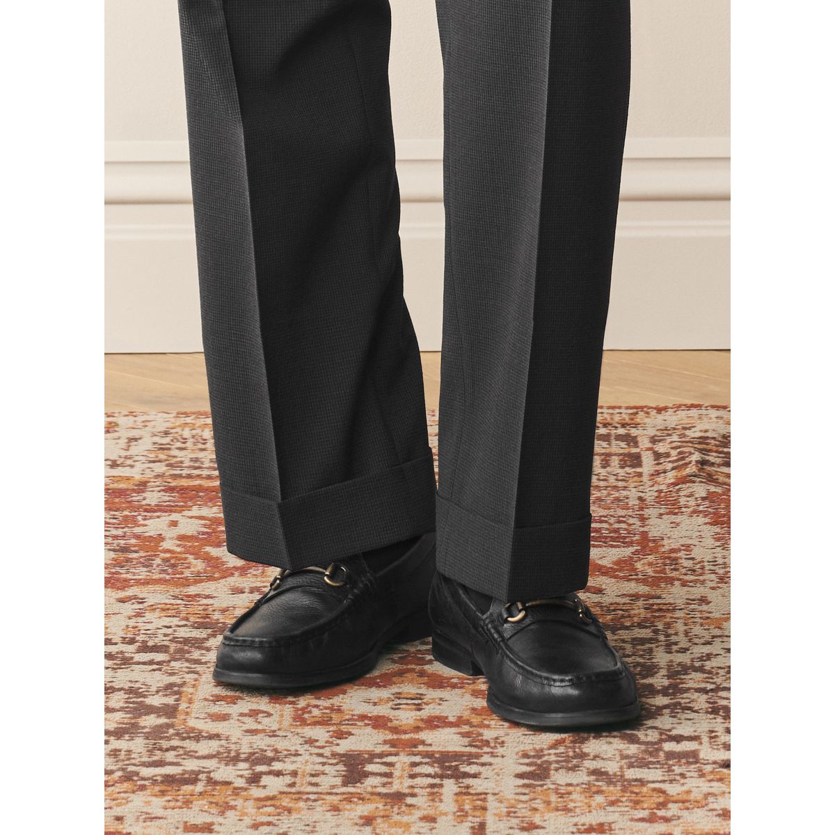 Pantalon de costume en seersucker vichy marron, NEXT