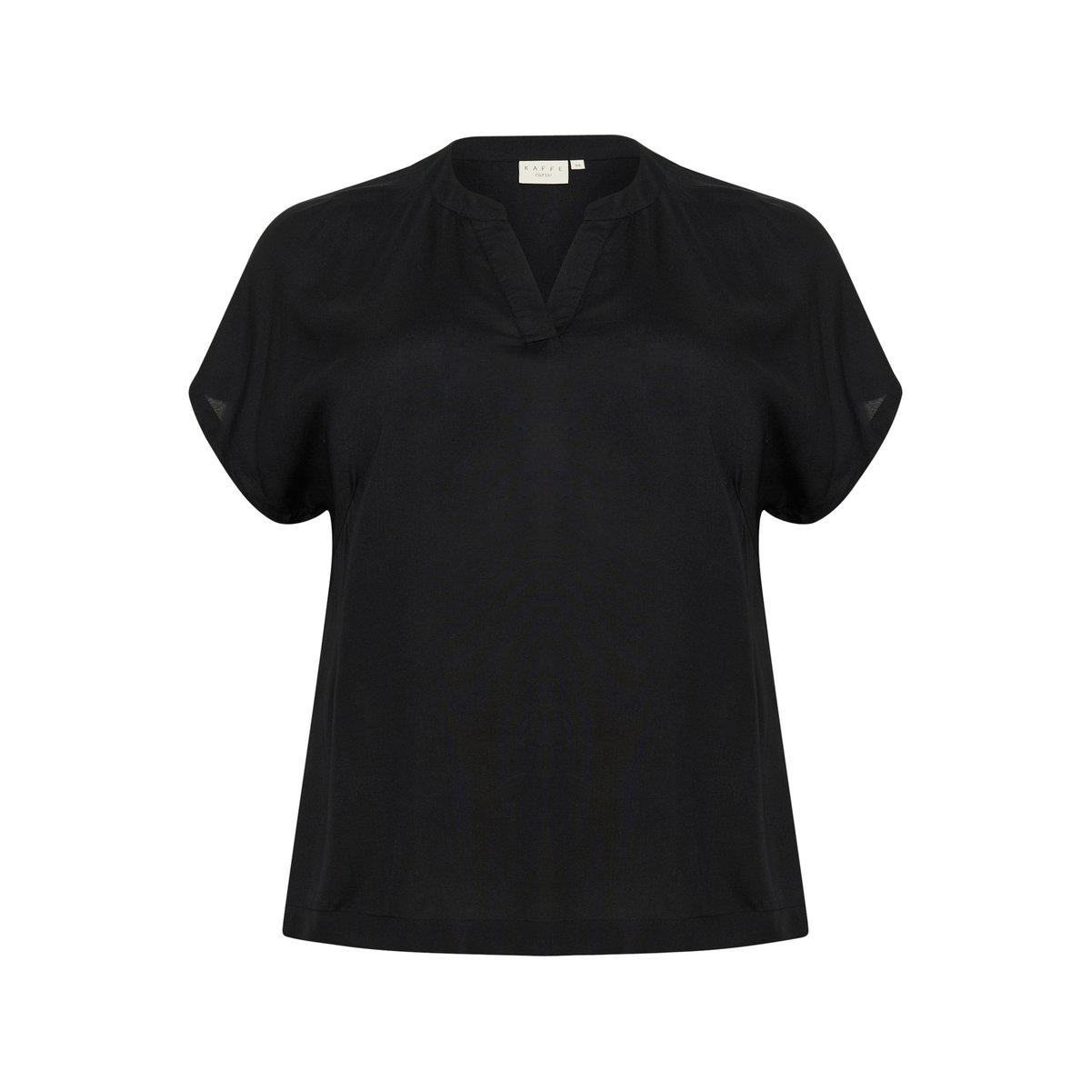 Blouse with short sleeve noir black, KAFFE CURVE
