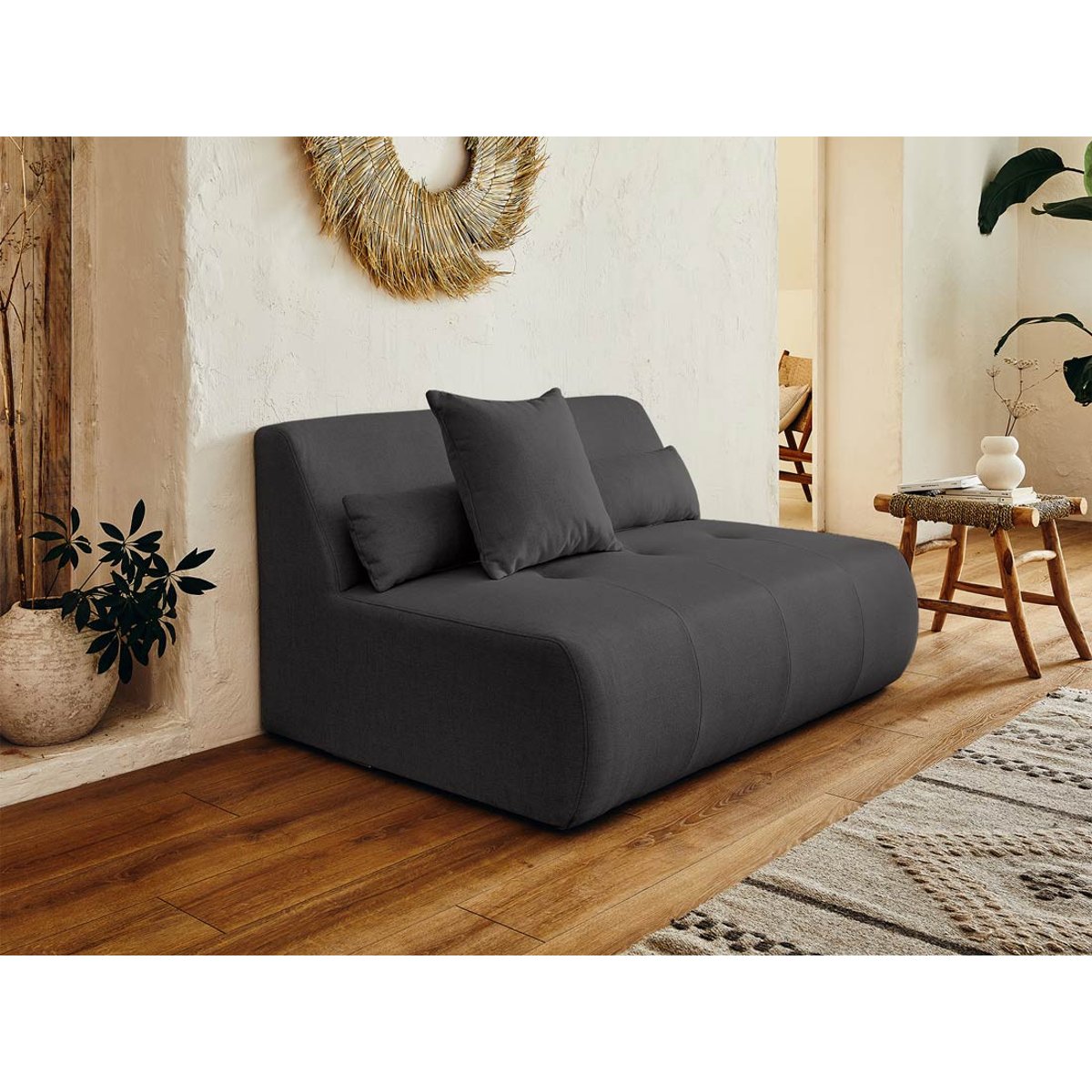 Canapé Panoramique  7 places - ONYX gris foncé, BEST MOBILIER