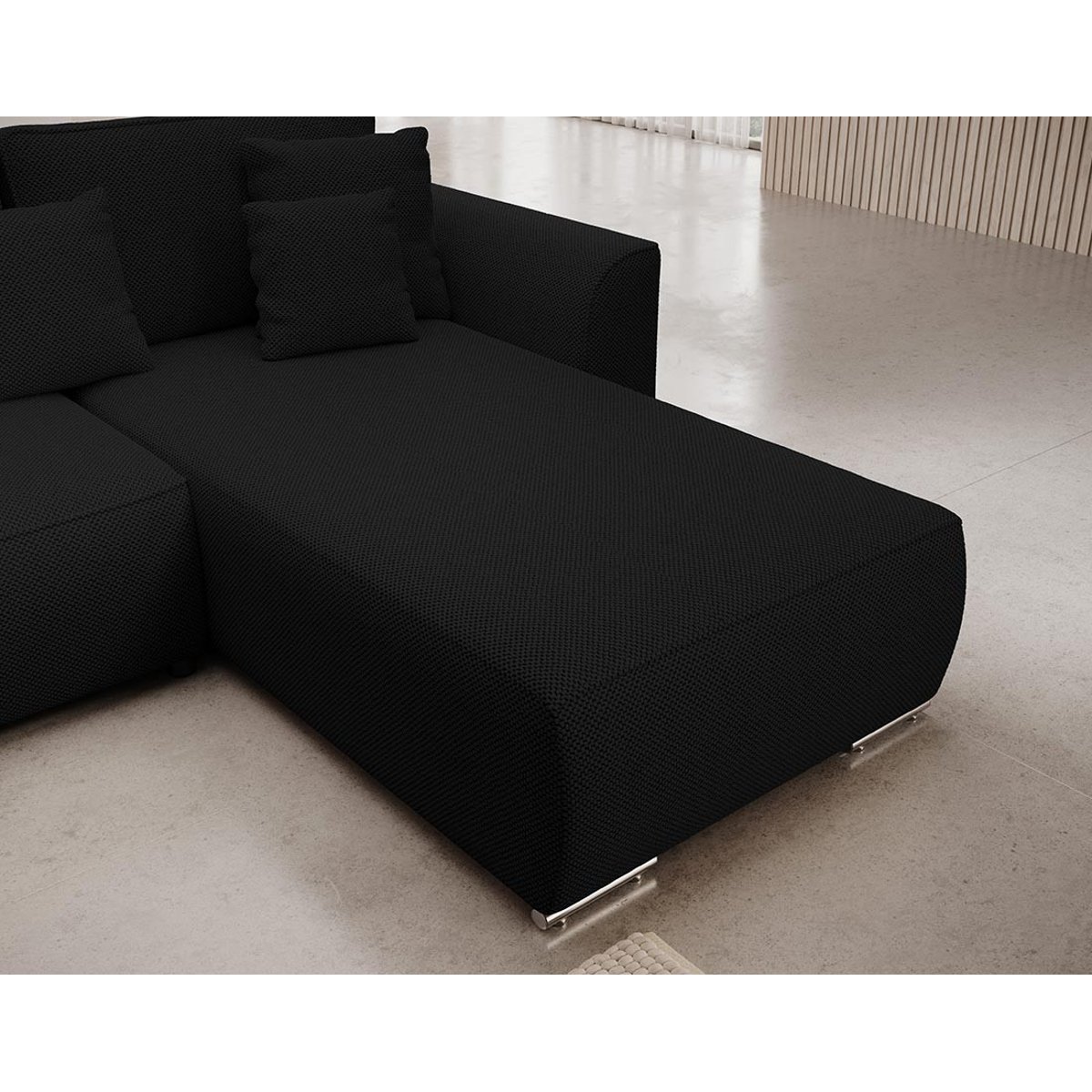 Canapé Panoramique Convertible 7 places - GABRIEL noir, BEST MOBILIER