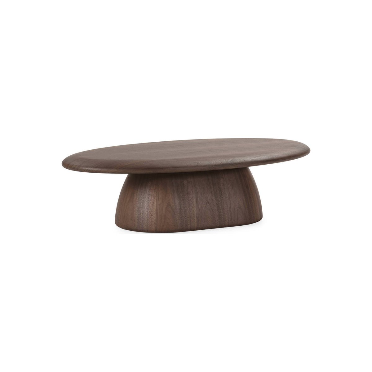 Table basse ovale en noyer massif noyer, RECOLLECTION