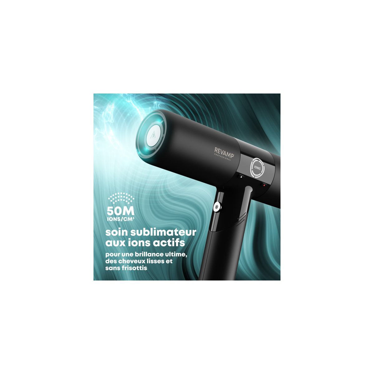Sèche cheveux professionnel Progloss Enigma révélation noir, REVAMP