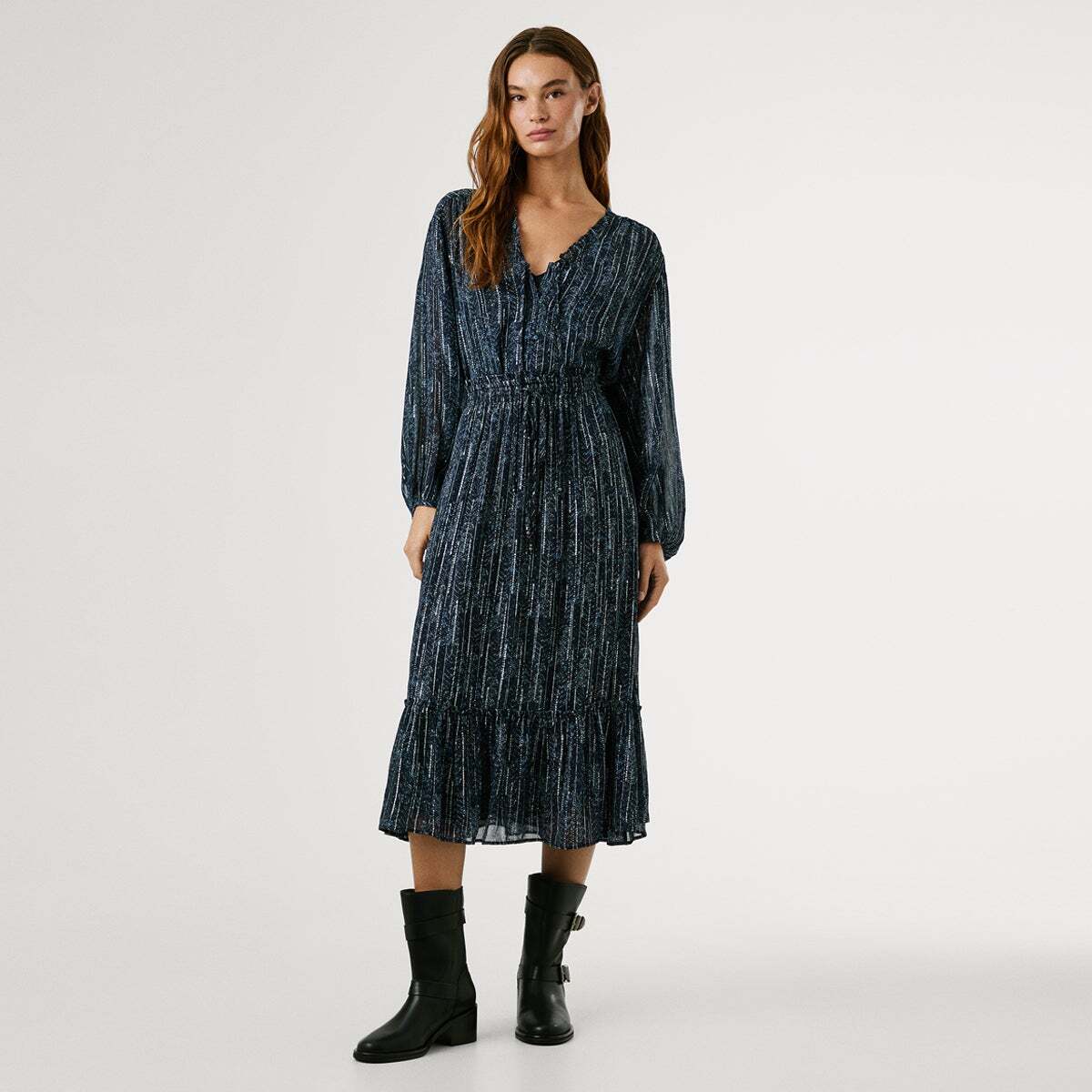 Jupe Longue À Imprimé Floral bleu dulwich, PEPE JEANS