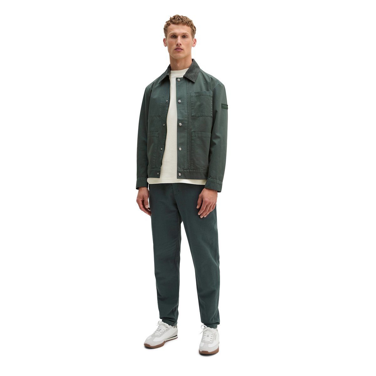 Veste regular avec col en velours côtelé gris foncé, MARC O'POLO