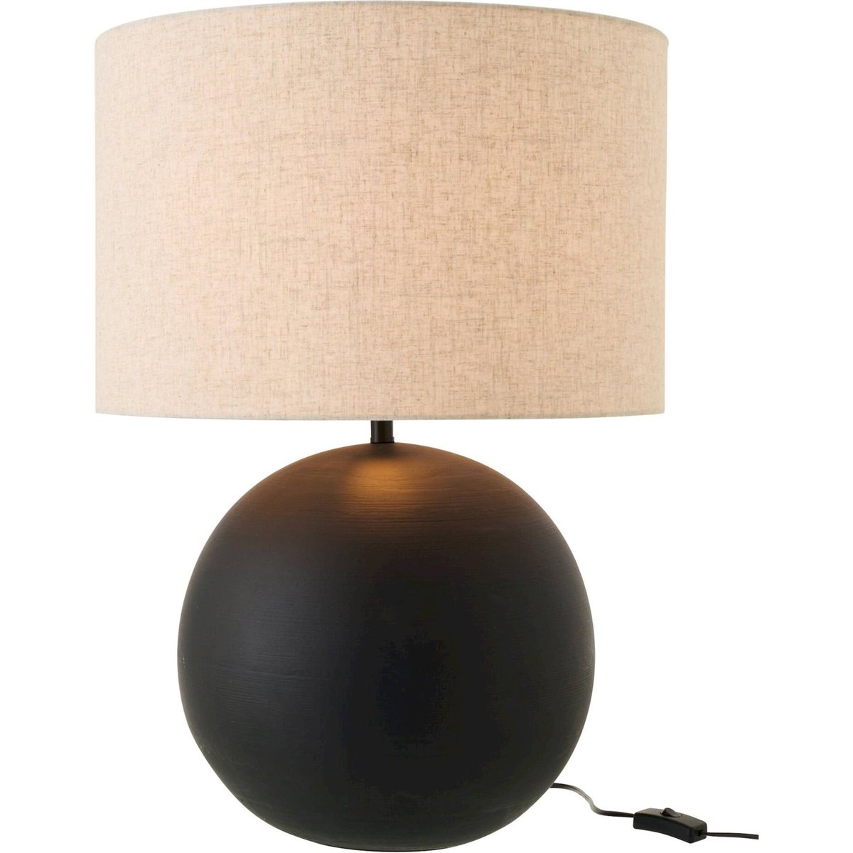 Lampe de table boule en céramique noir et beige, RECOLLECTION