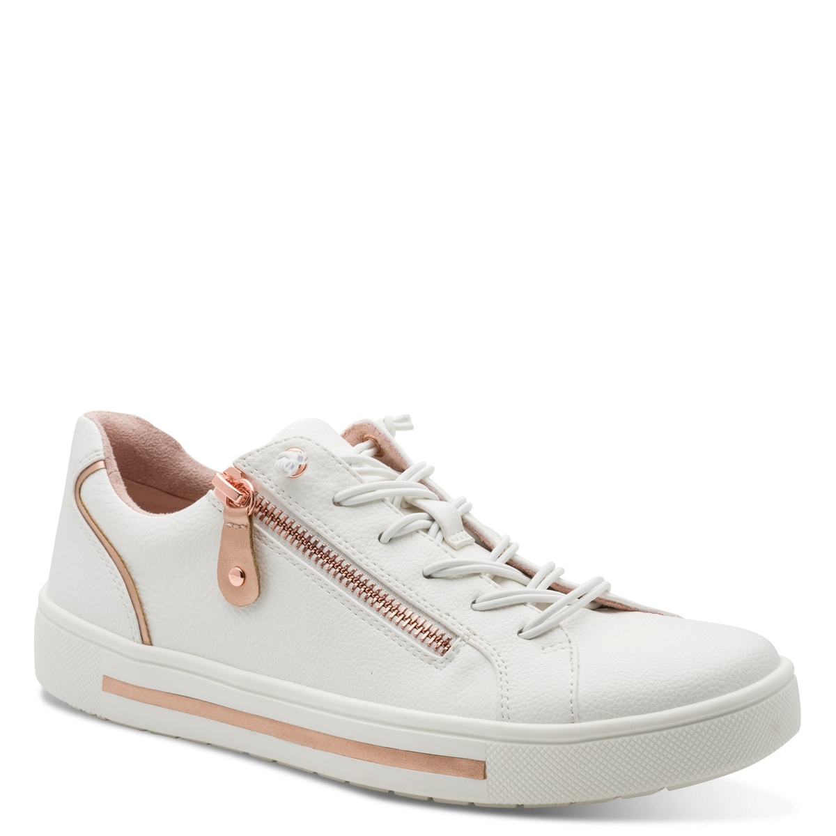 Basket à talon blanc prune combiné, JANA