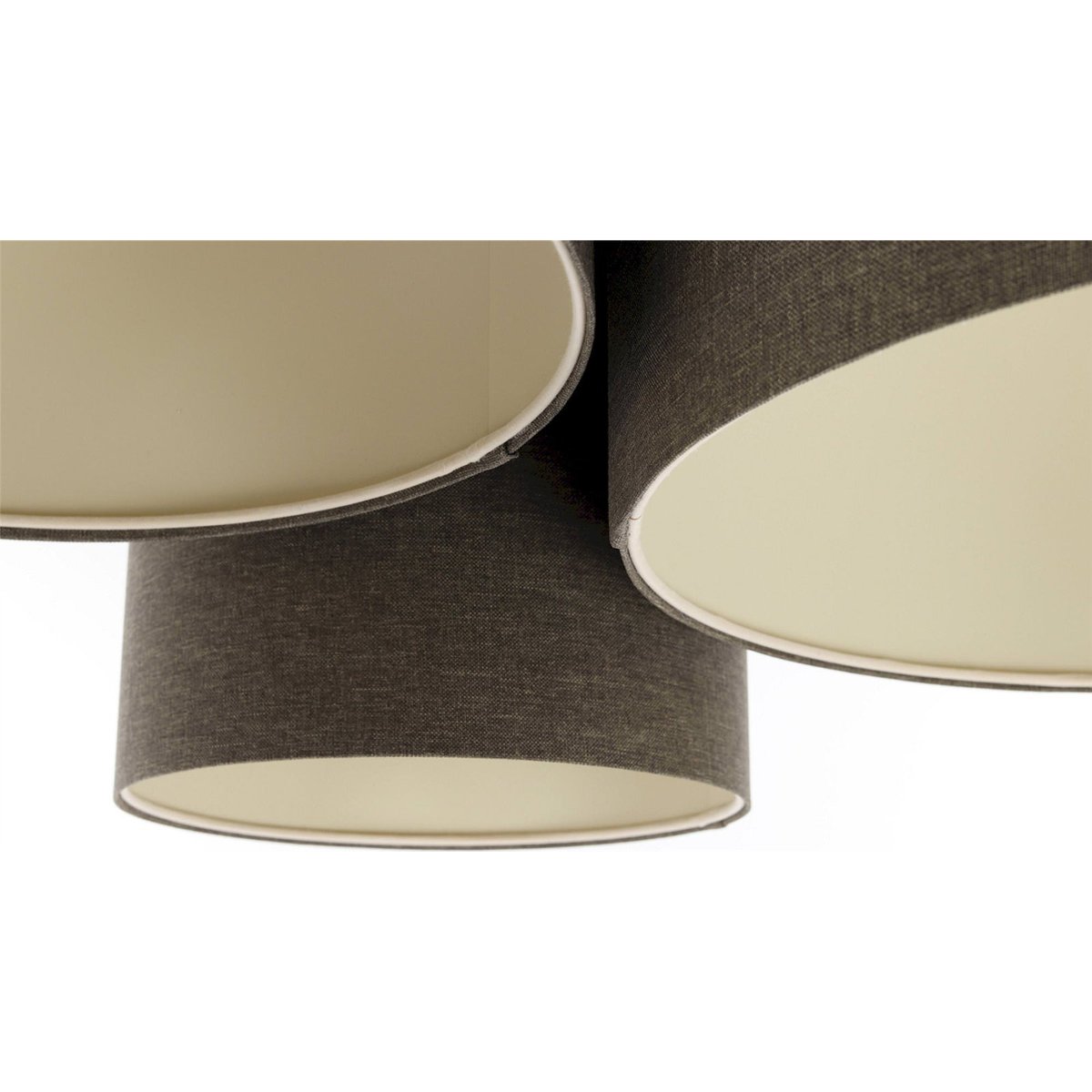 Plafonnier ovale en tissu, BOHO ELEGANT beige crème en tissu structuré, BPS KONCEPT