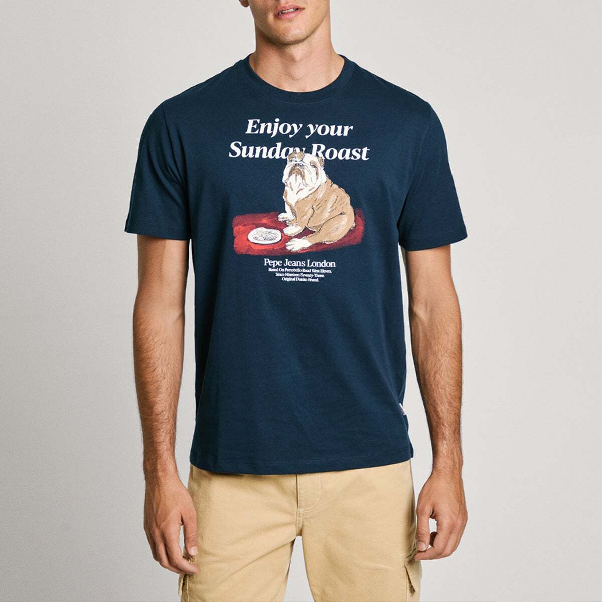 T-Shirt Coupe Regular Avec Imprimé bleu dulwich, PEPE JEANS