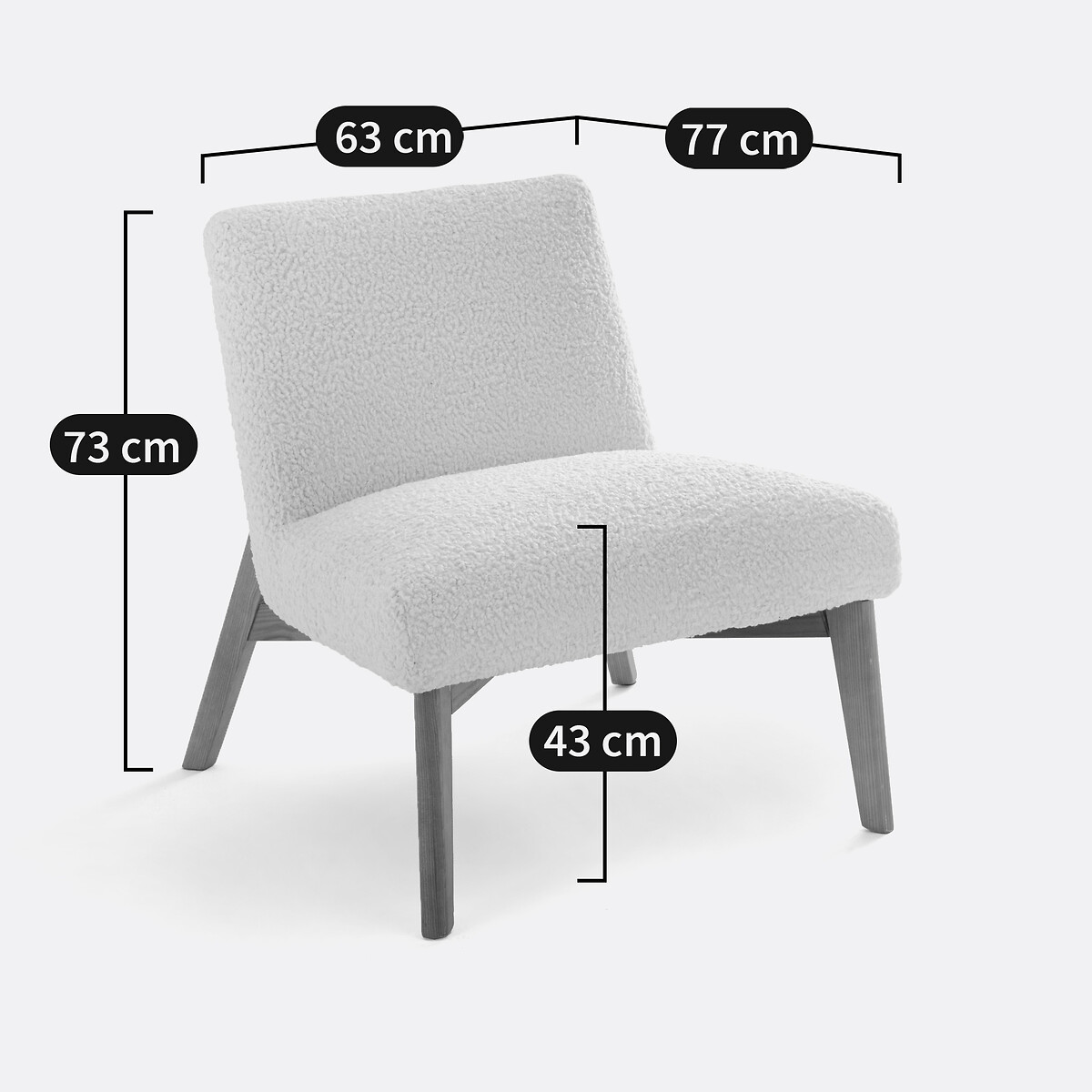 Fauteuil bouclette Jymari ecru, LA REDOUTE INTERIEURS