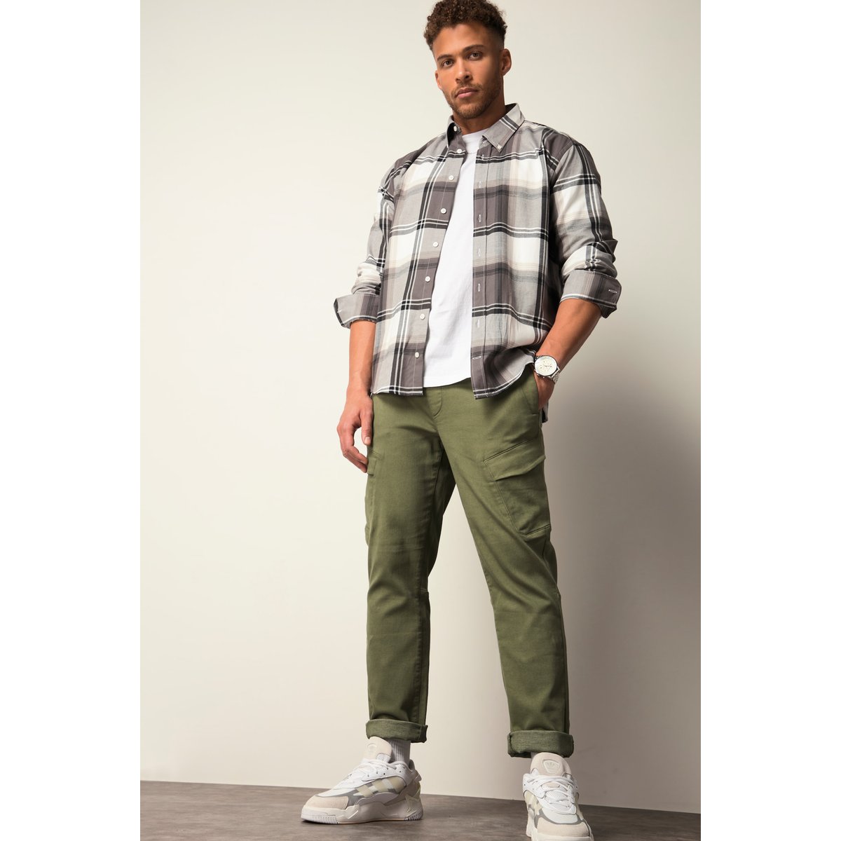 Pantalon cargo. Technologie FLEXLASTIC® et vert étang, STHUGE