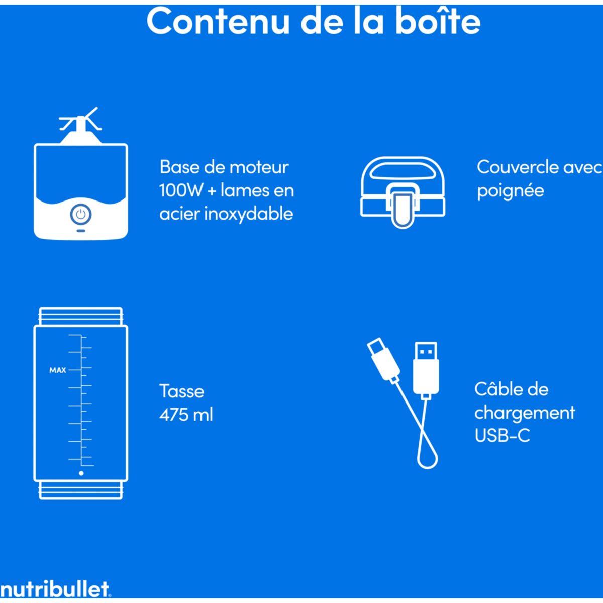 Blender portable NBP003LBL vert sauge couleur unique, NUTRIBULLET