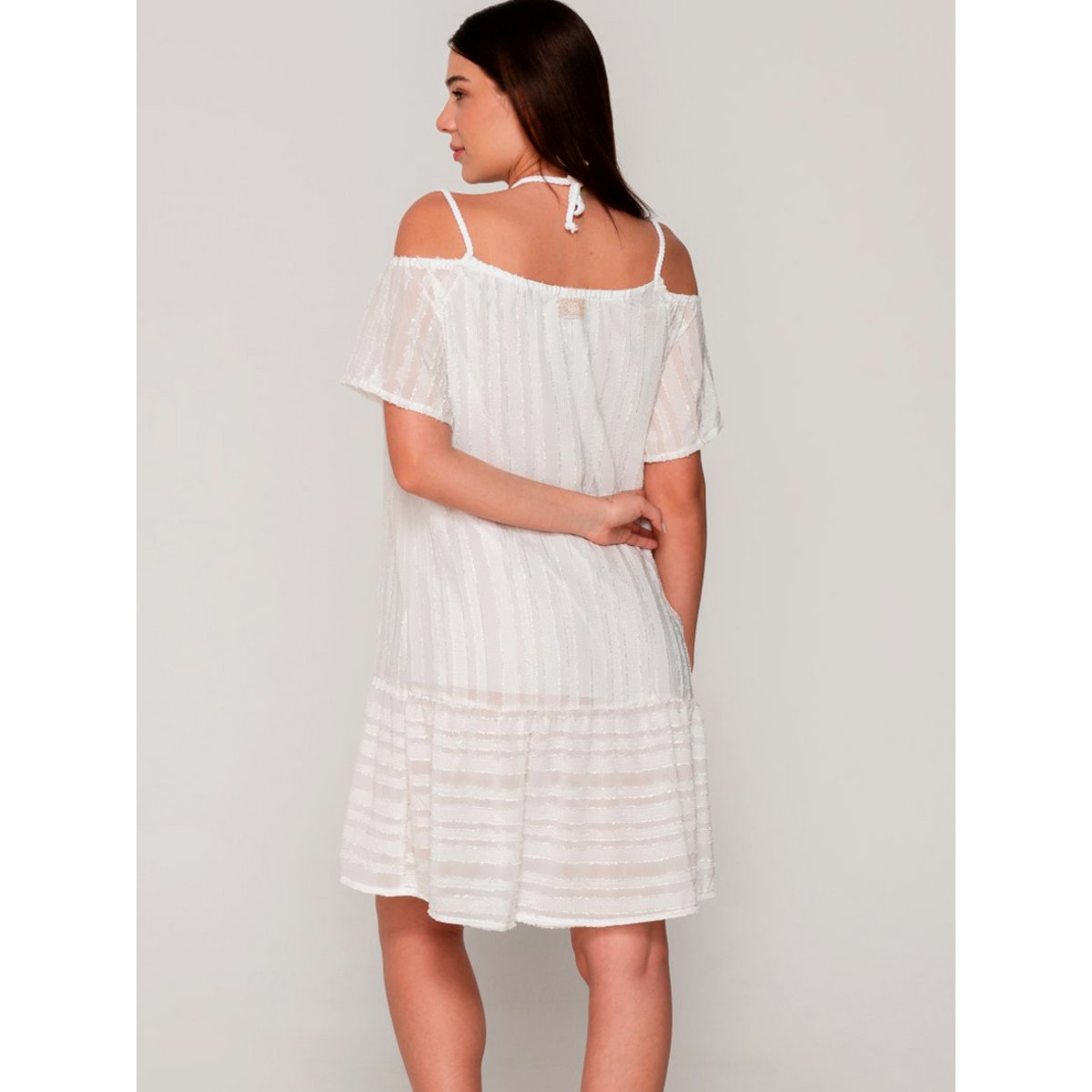 Robe estivale midi épaules tombantes PRAISE ivoire, LUNA SPLENDIDA