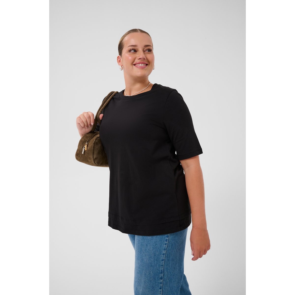 T-shirt à manches courtes noir black deep, KAFFE CURVE