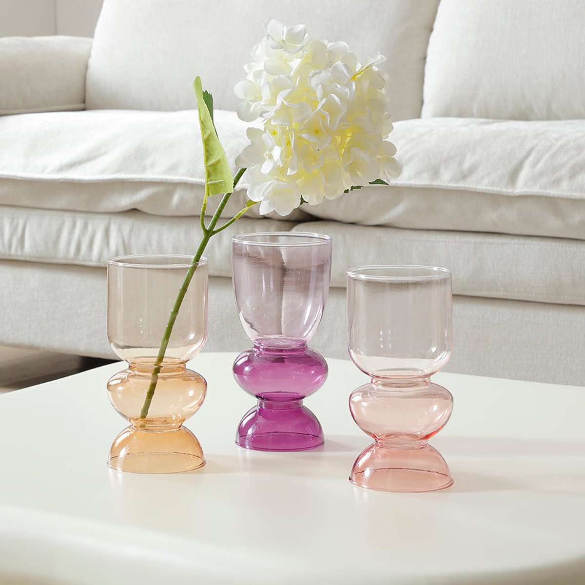 Vase décoratif en verre H22 SUNRISE violet, SIA DECO