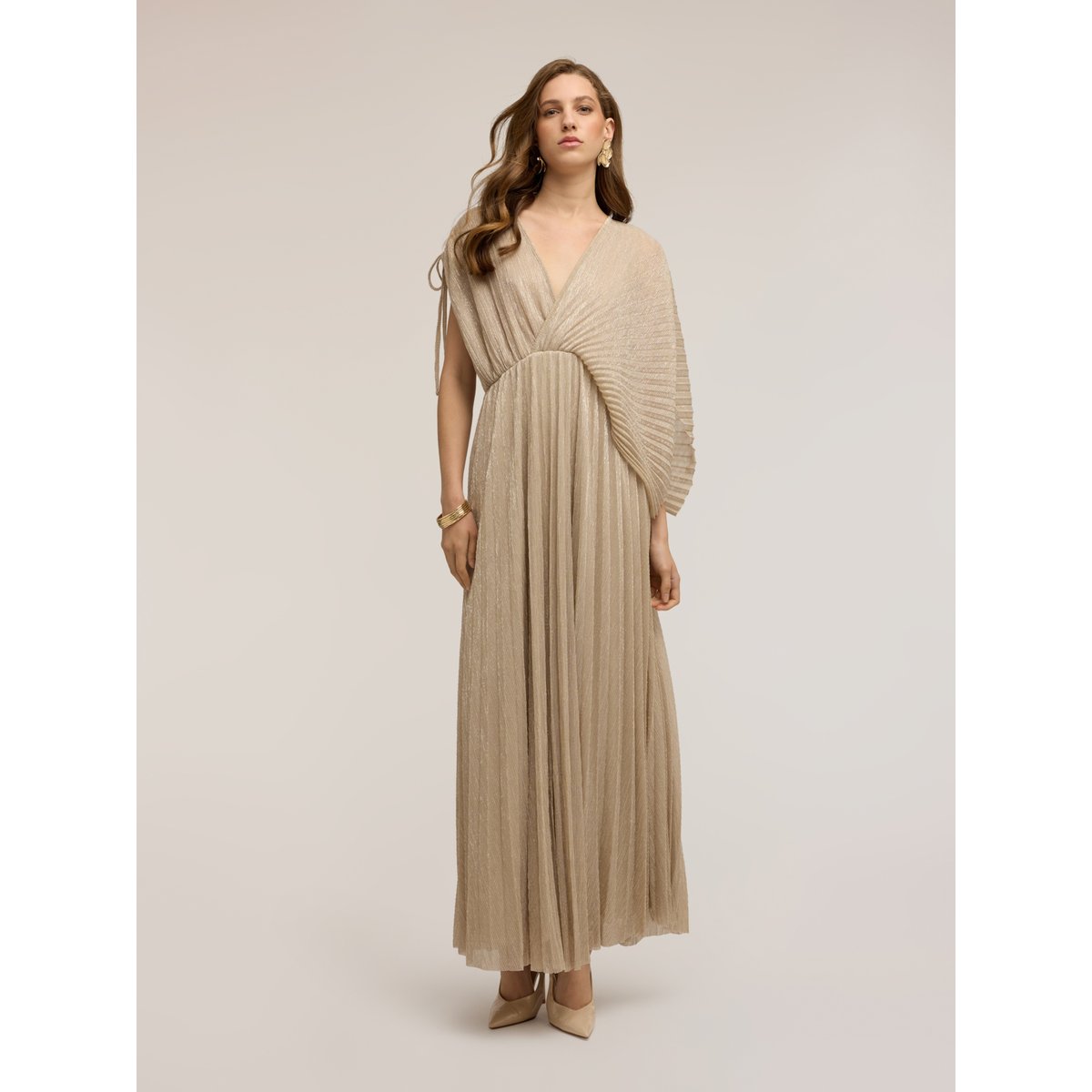 Robe longue plissée oro, MOTIVI