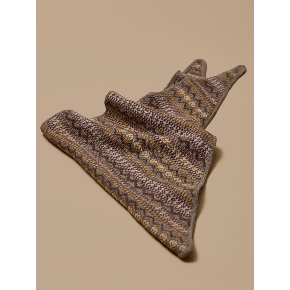 Écharpe triangle jacquard taupe, CYRILLUS
