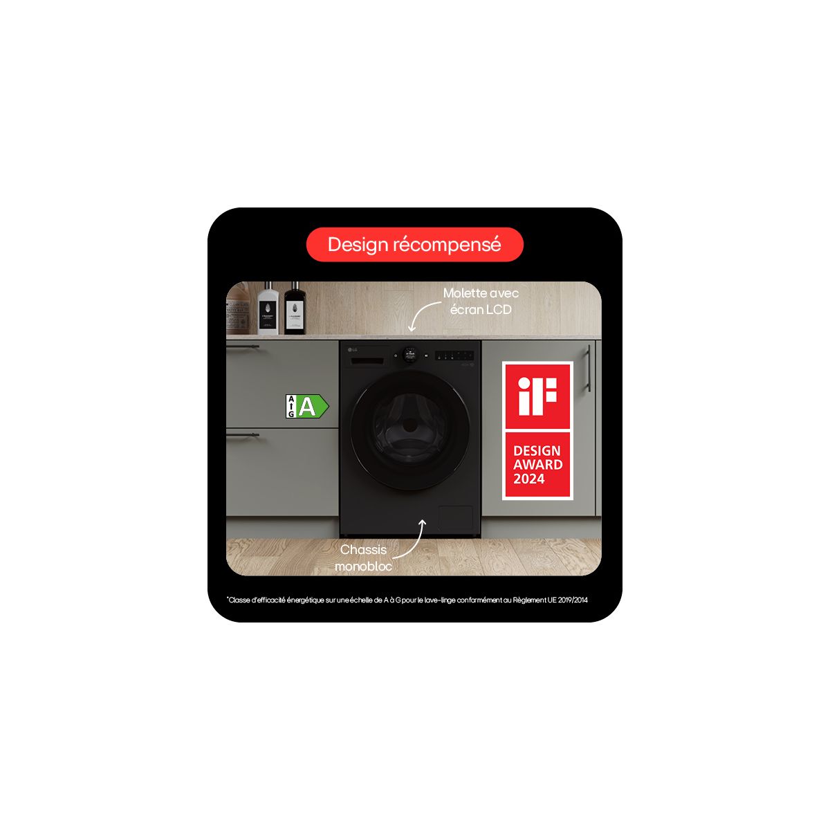 Lave linge hublot F34X76BSTA couleur unique, LG
