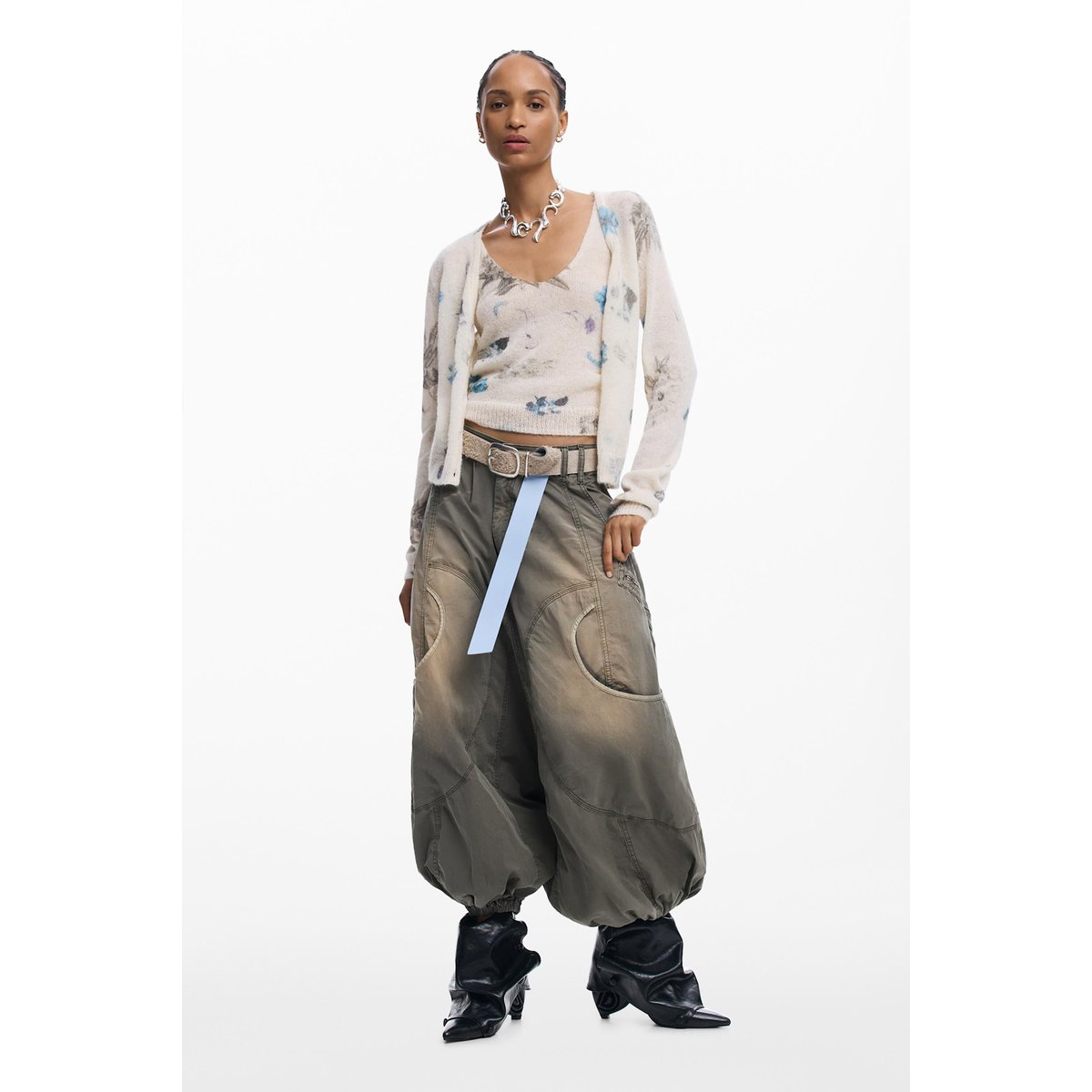 Pantalon cargo ballon vert, DESIGUAL