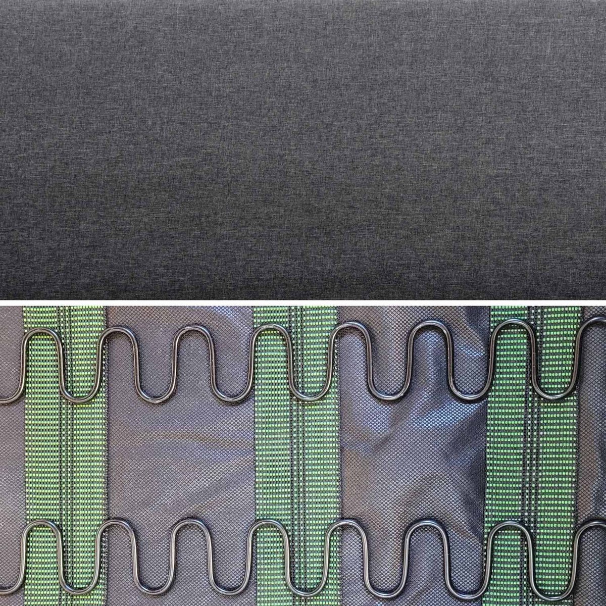 Canapé banquette 2 places bois d'hévéa tissu ISAK gris foncé, SWEEEK