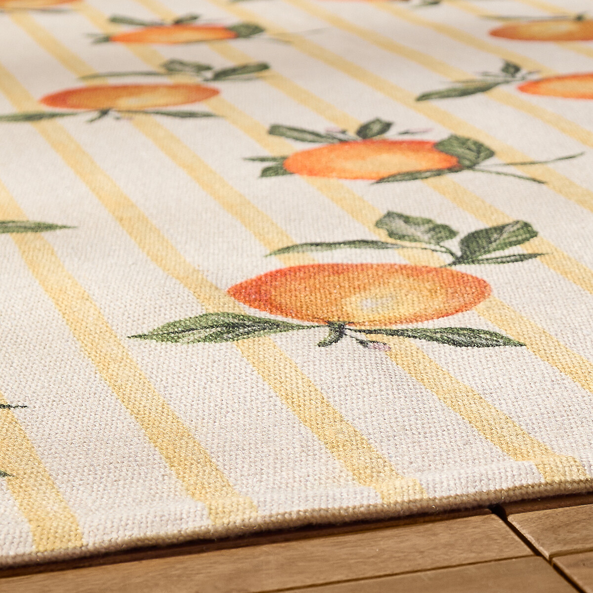 Fruits Oranges Gingham Check Indoor/Outdoor Rug yellow, FURN.