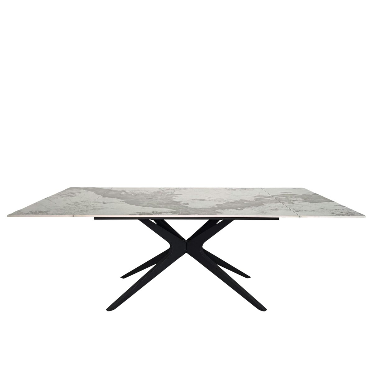 Table carrée céramique effet marbre blanc 140-220 cm LOMBARDIE beige, PIER IMPORT