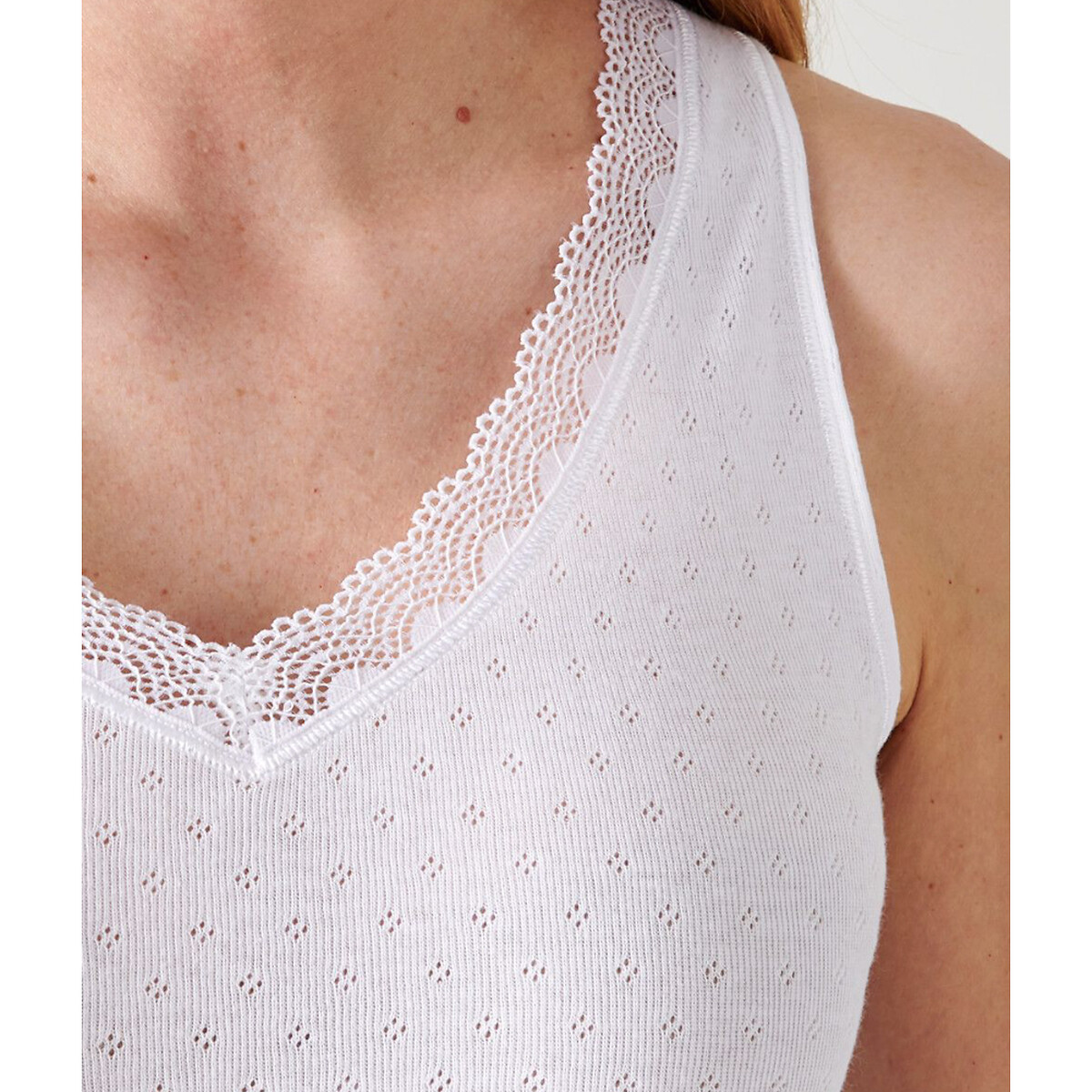 Lot de 2 caracos maille jacquard Essential blanc, DAMART