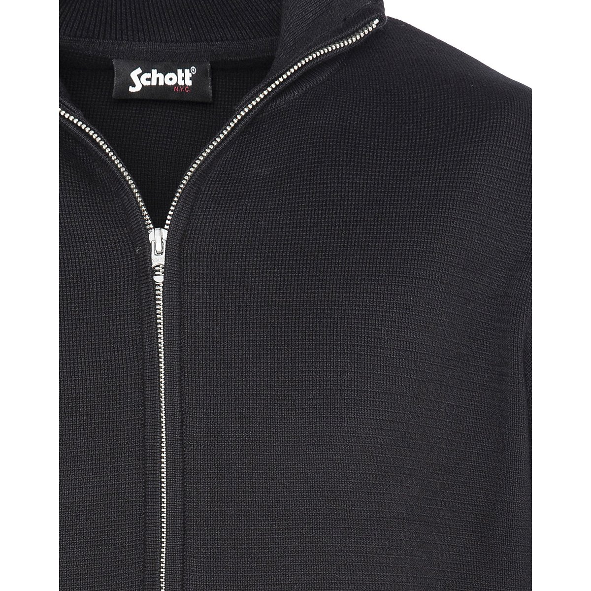 Gilet zippé militaire noir, SCHOTT
