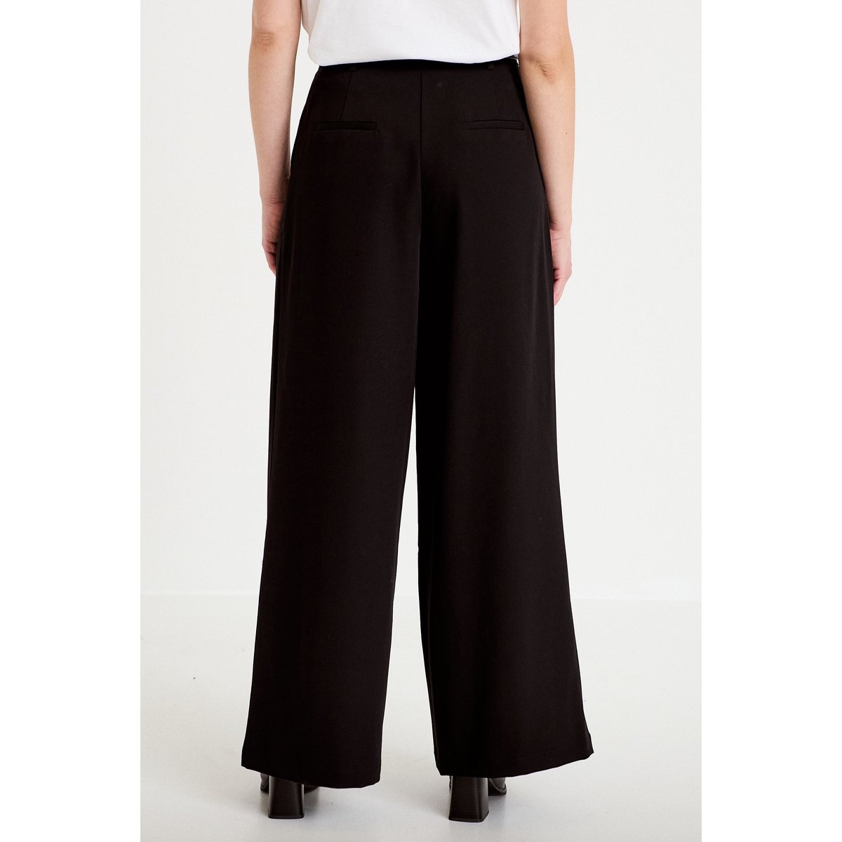 Pantalon large avec ceinture amovible noir, CACHE CACHE