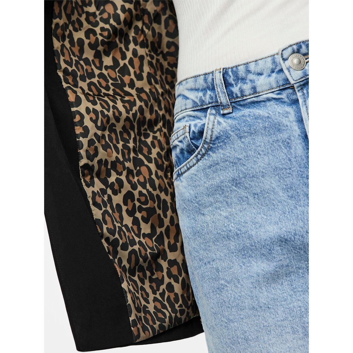 Blazer mit Leopardenfutter schwarz, PIECES