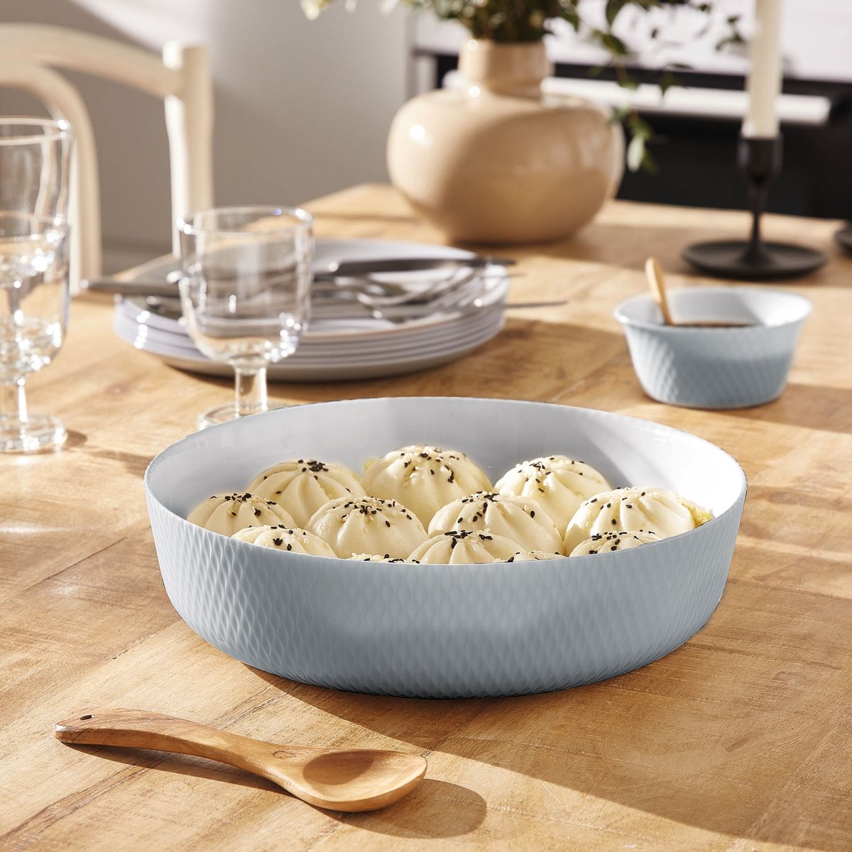 Plat rond gris 26 cm -SMART CUISINE WAVY gris, LUMINARC