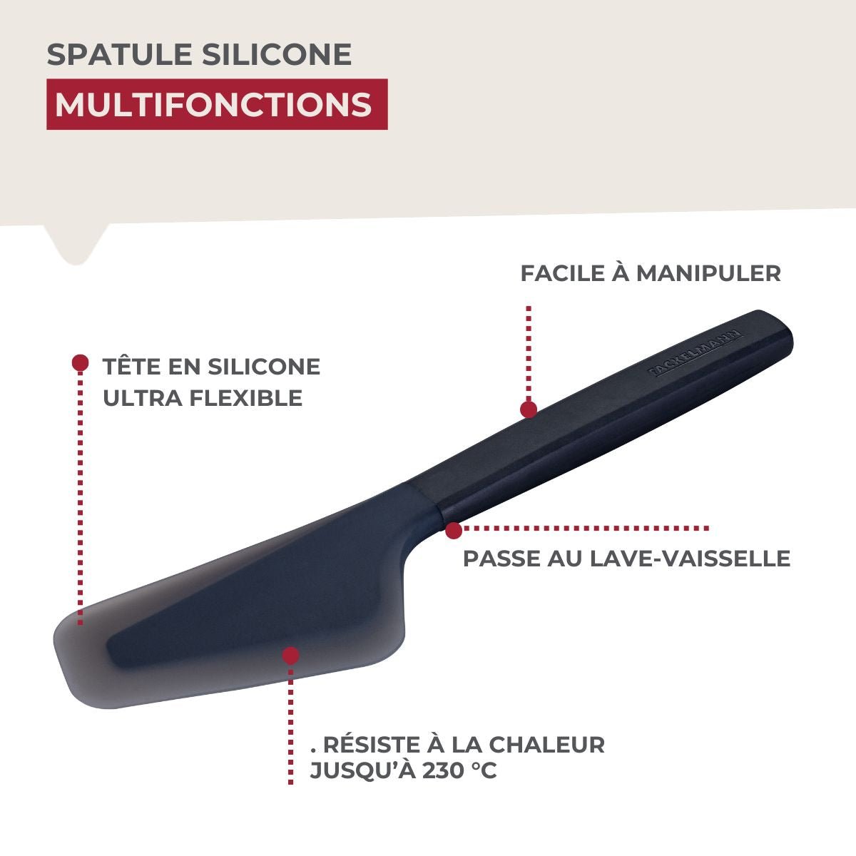Spatule de cuisine Flexi-Turner noir, FACKELMANN