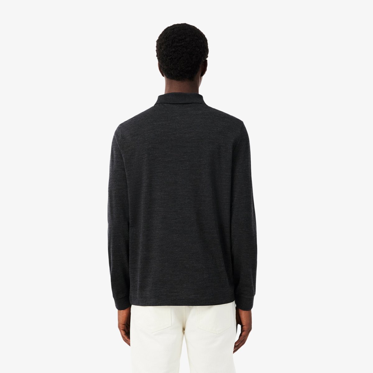 Polo manches longues laine regular fit gris-el6, LACOSTE