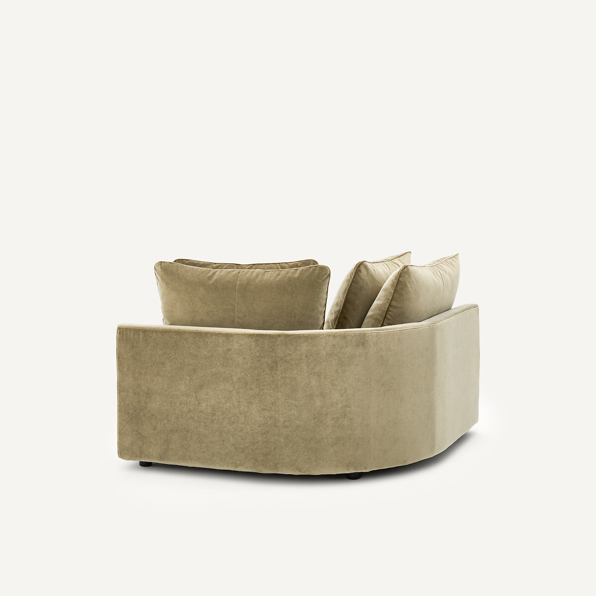 Canapé d'angle modulable en velours de lin, TIBERIO tilleul, AM.PM
