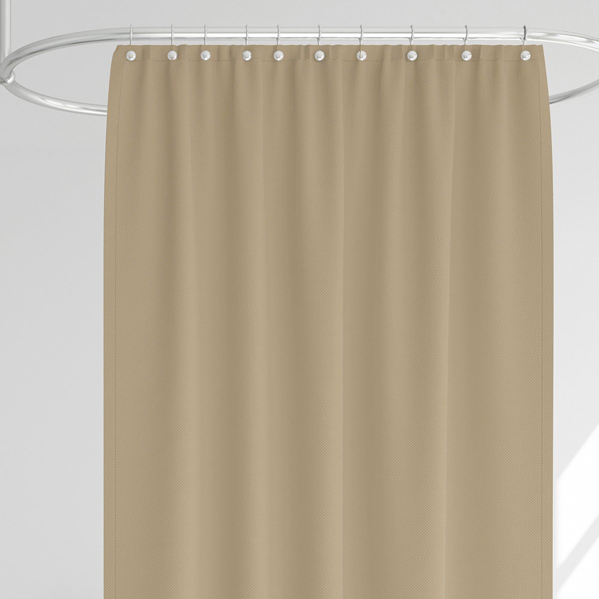Rideau de douche classique tissu jacquard uni beige sable v019839, WADIGA