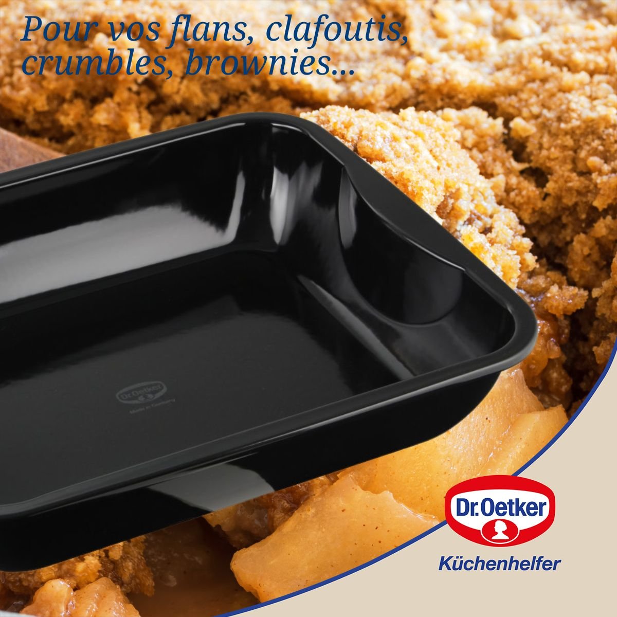 Plat à four XXL bords hauts BACK-IDEE KREATIV noir, DR OETKER