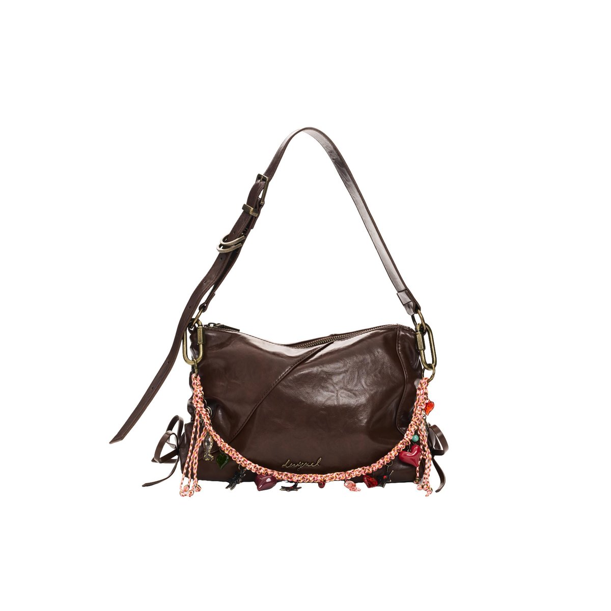 Sac bandoulière moyen marron, DESIGUAL